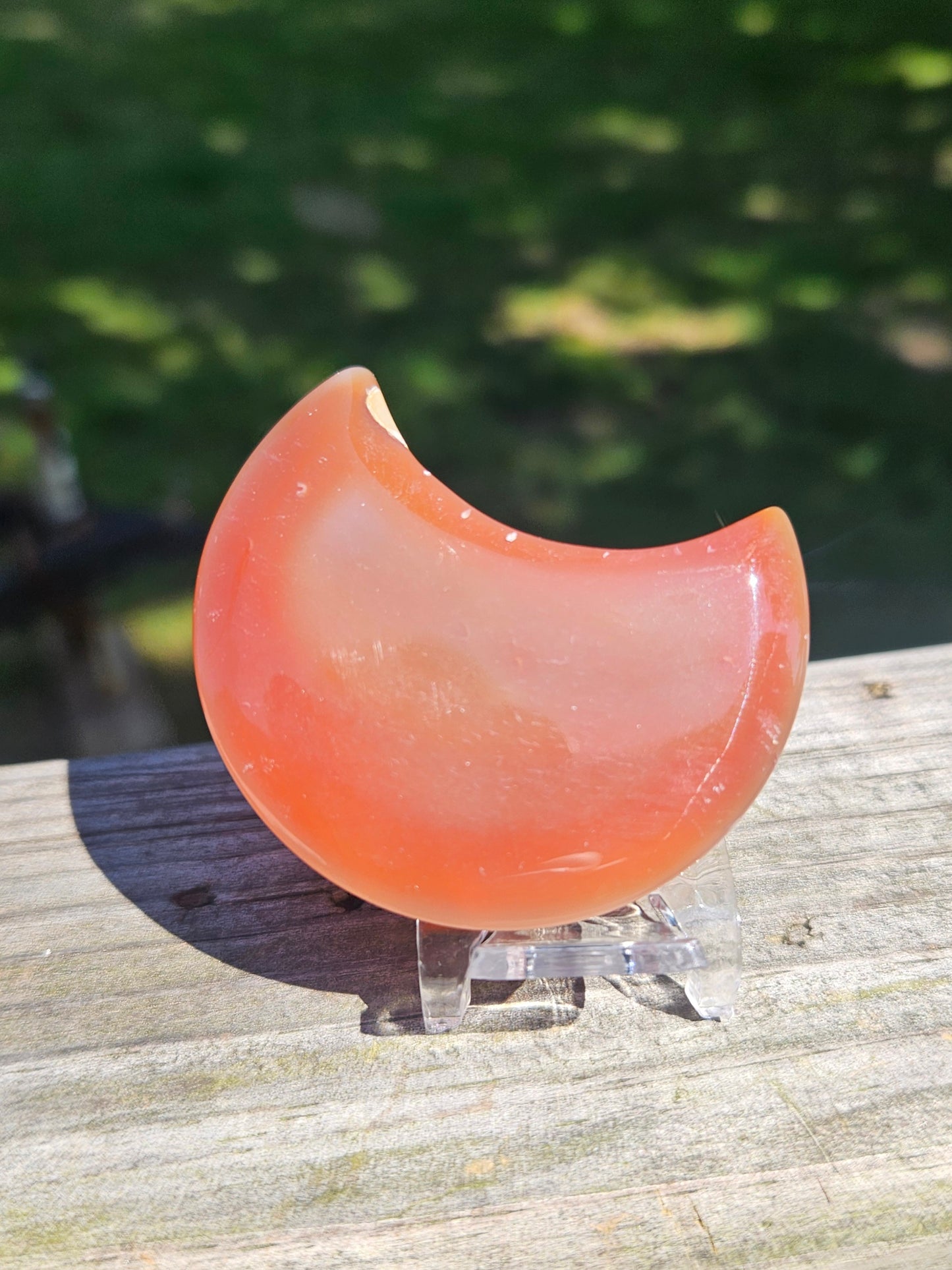 Carnelian moon carving