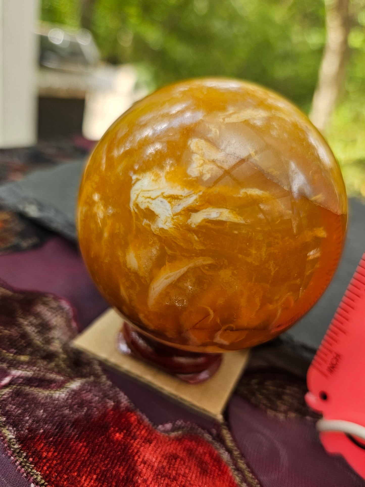 Buttery Honey Calcite Sphere
