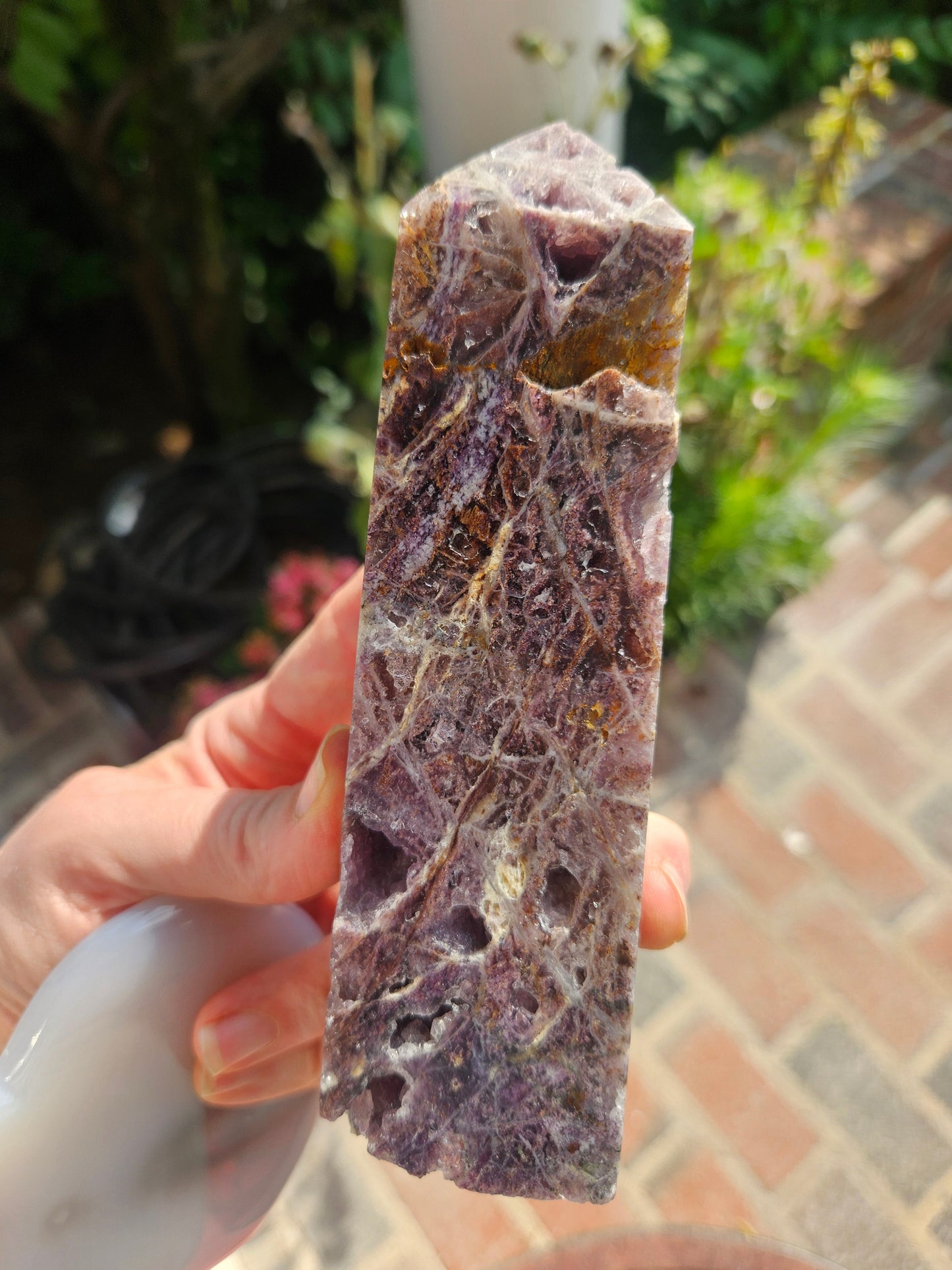 Brecciated Purple Chalcedony / Quartz Tower with lots of Druzy