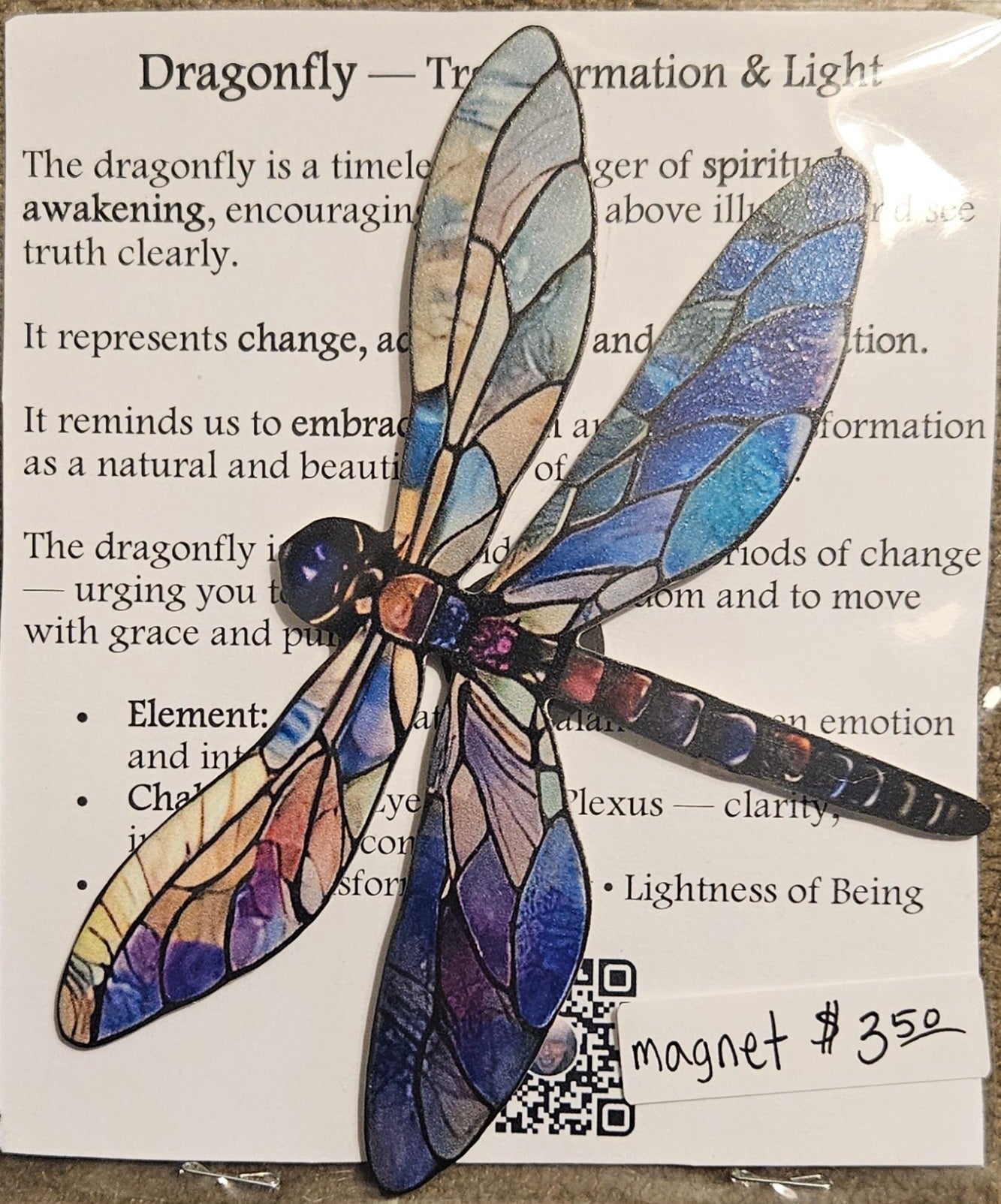 Wooden Dragonfly Magnet