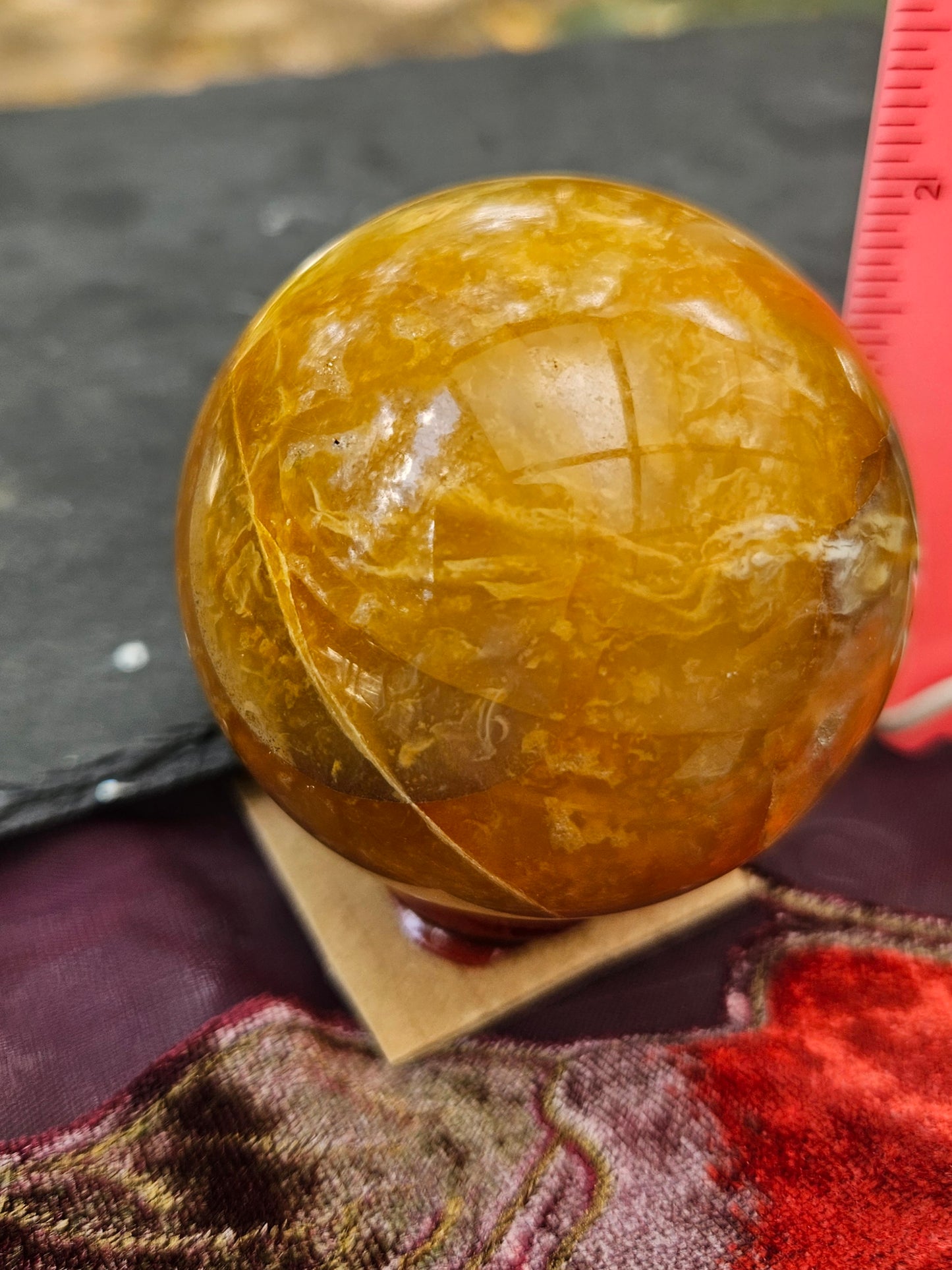 Buttery Honey Calcite Sphere