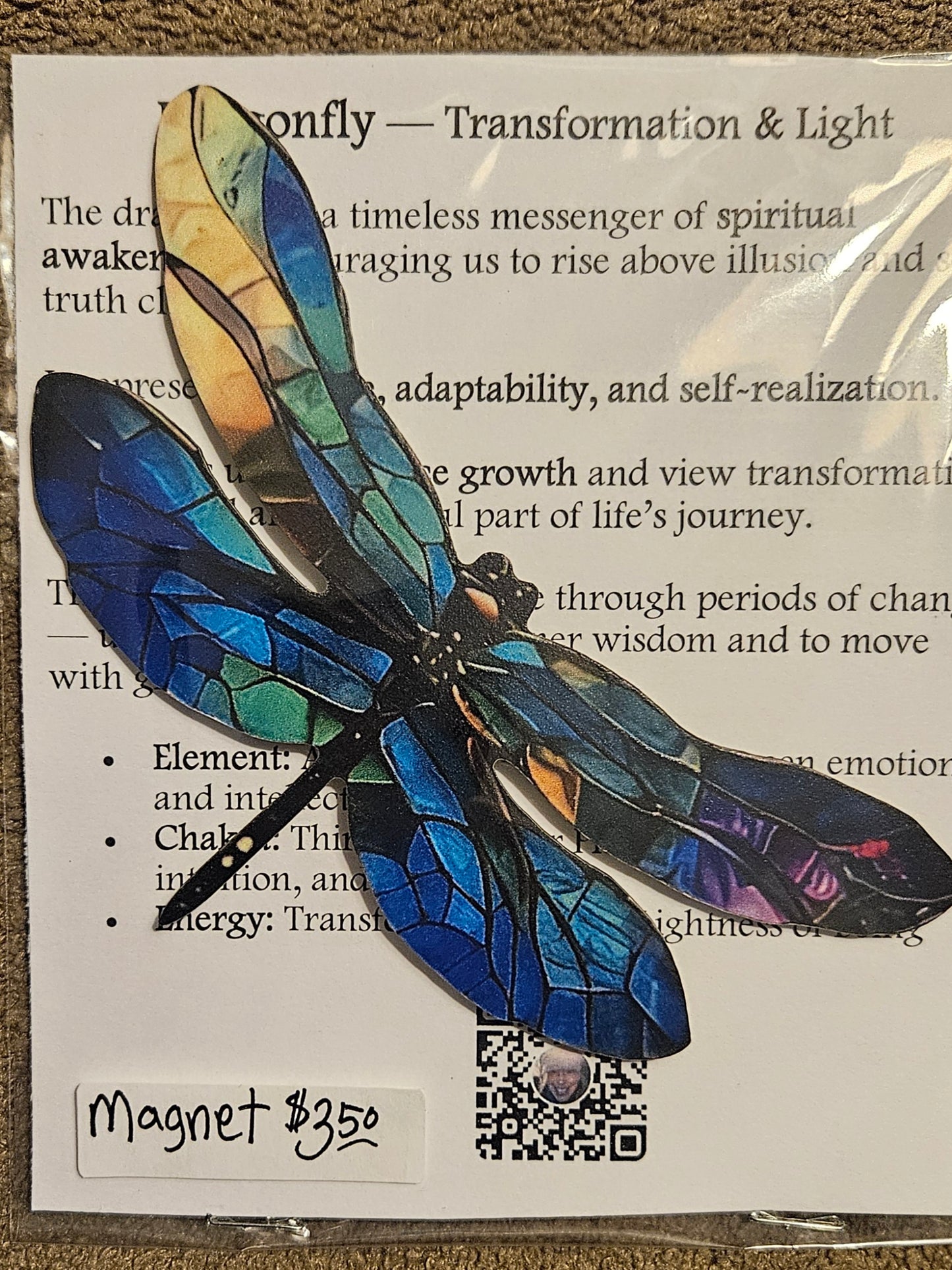 Wooden Dragonfly Magnet