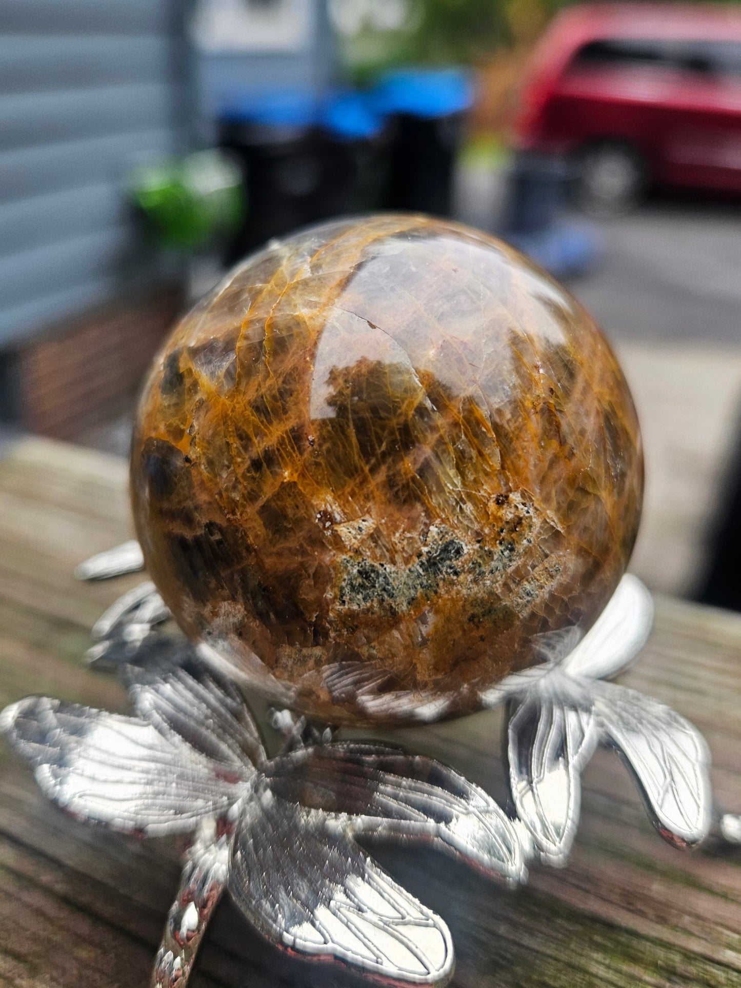 Golden Moonstone Sphere