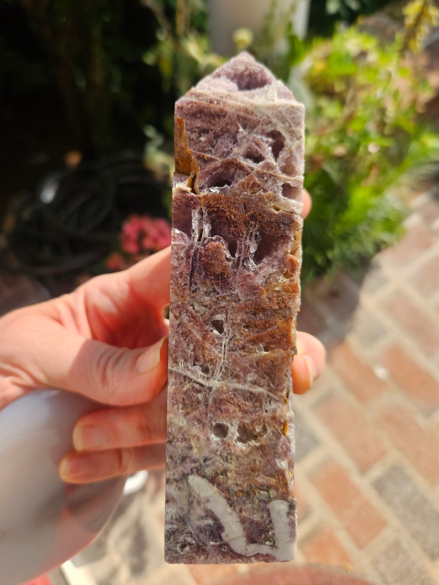 Brecciated Purple Chalcedony / Quartz Tower with lots of Druzy