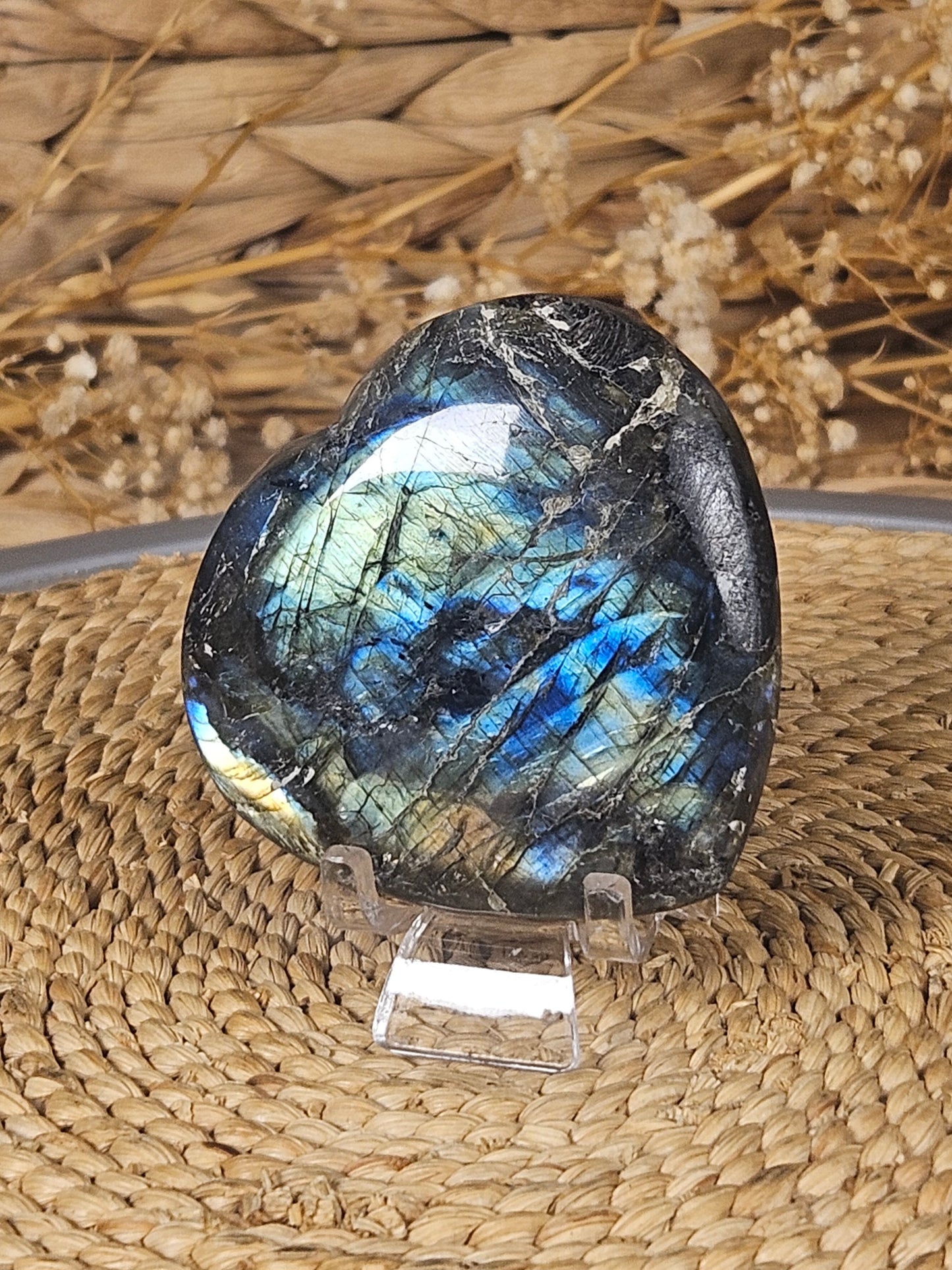 Labradorite heart