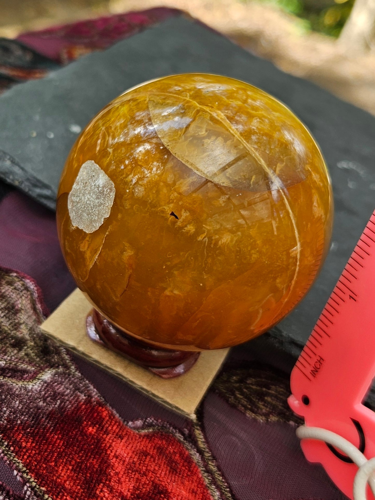Buttery Honey Calcite Sphere