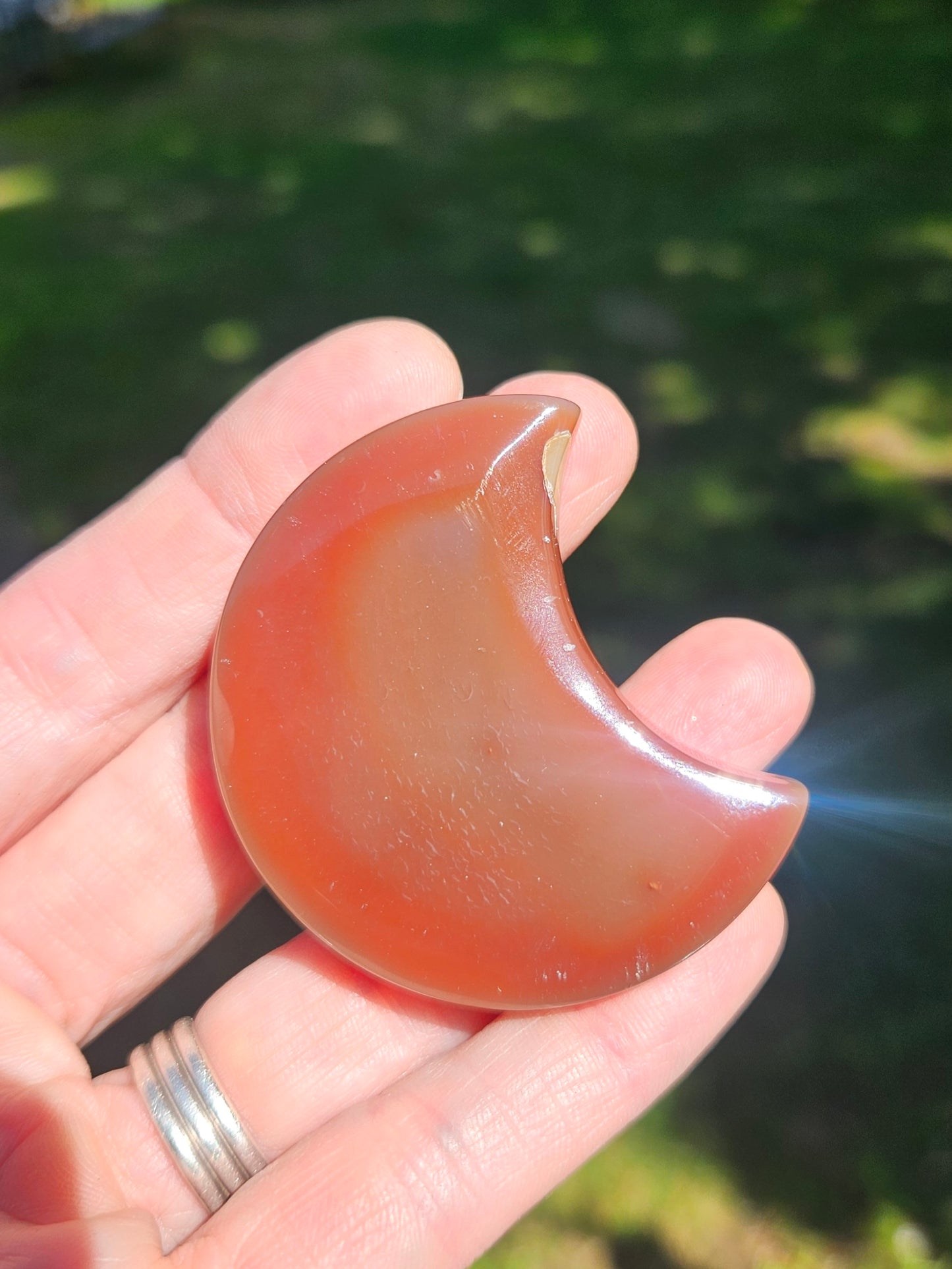 Carnelian moon carving