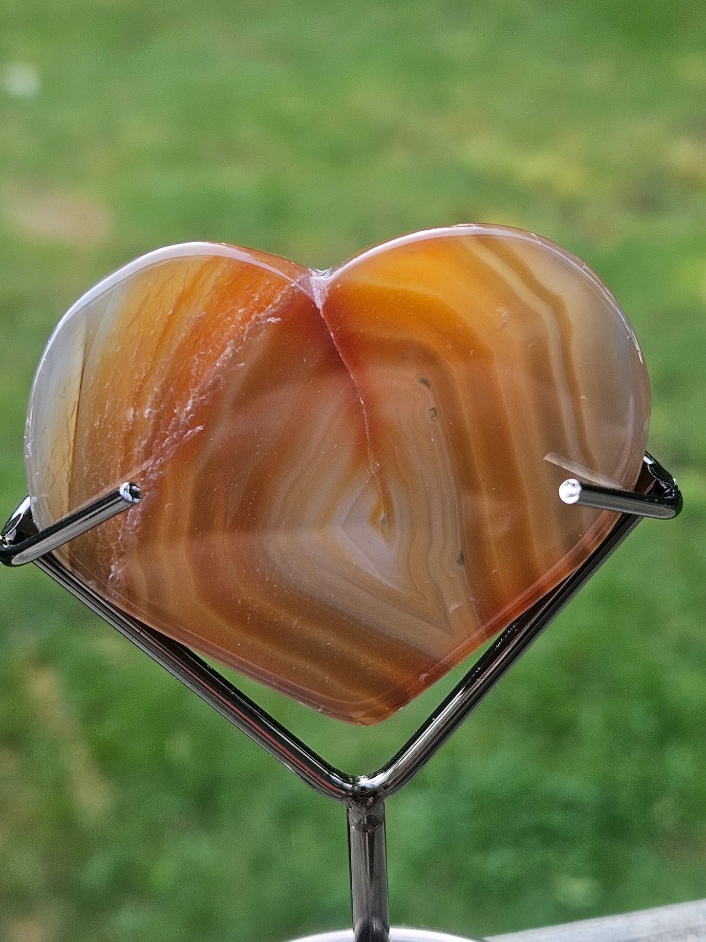 Banded Carnelian Agate Heart