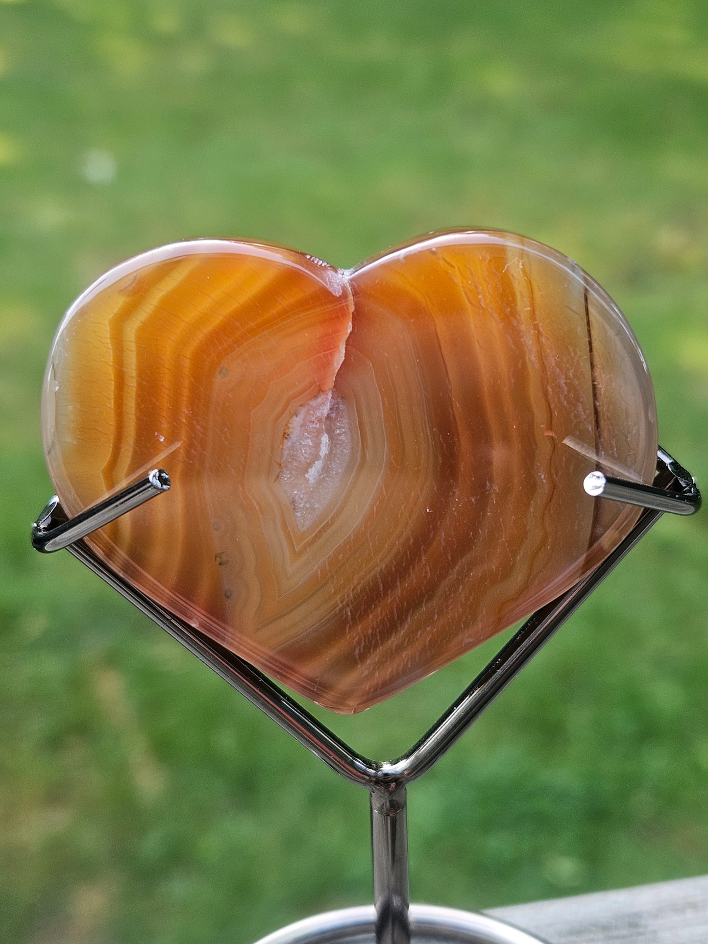Banded Carnelian Agate Heart