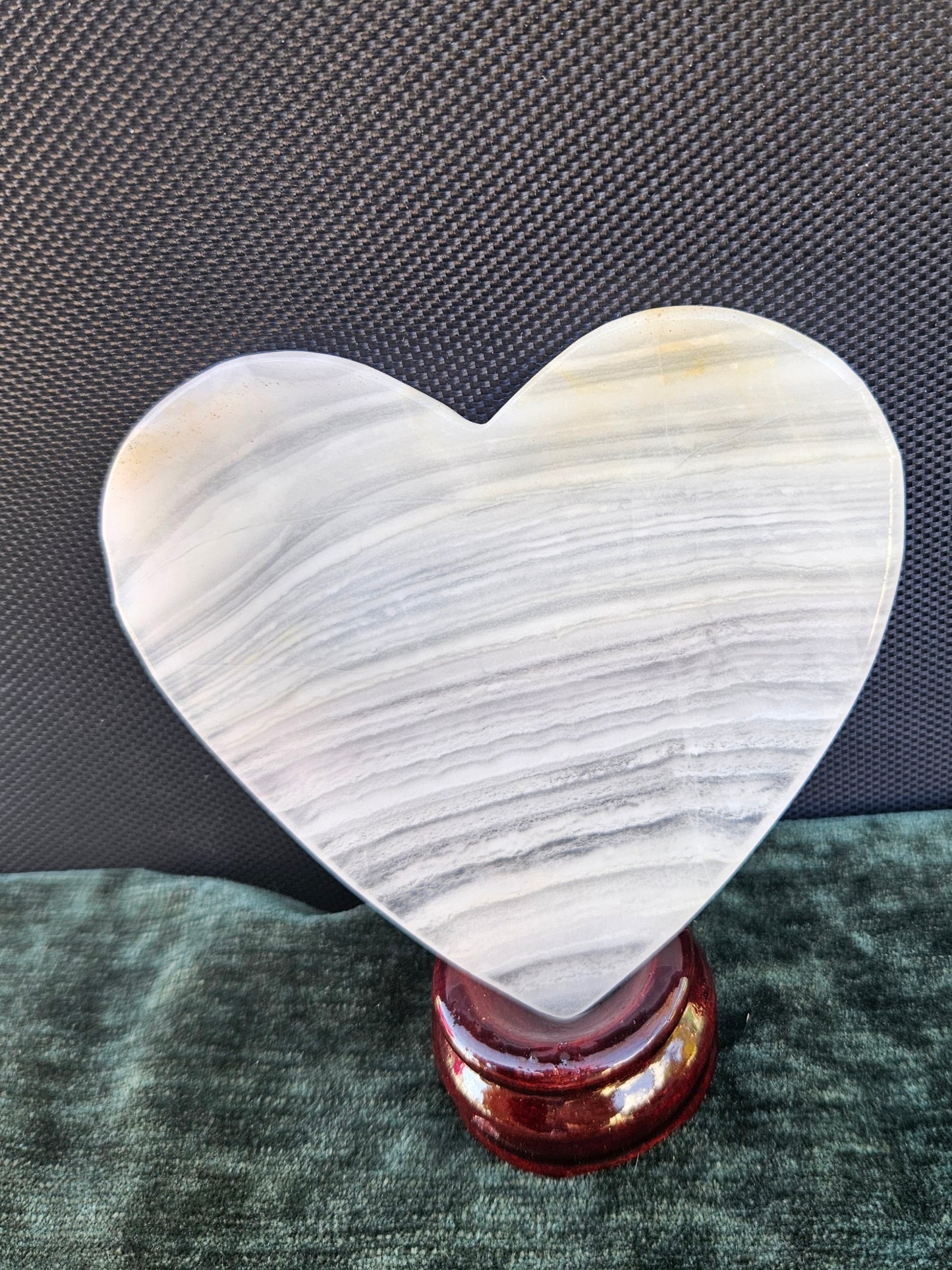 Beautiful White Agate heart plate