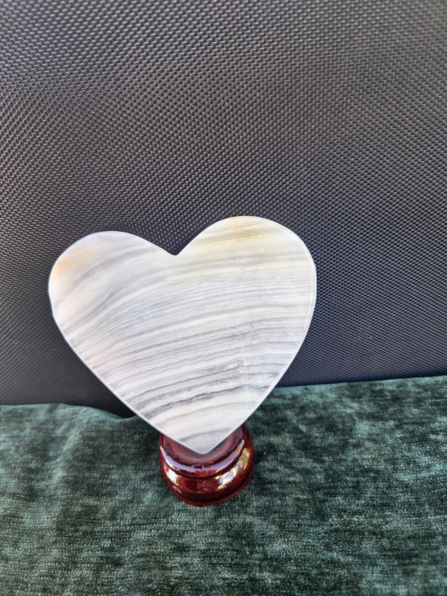 Beautiful White Agate heart plate