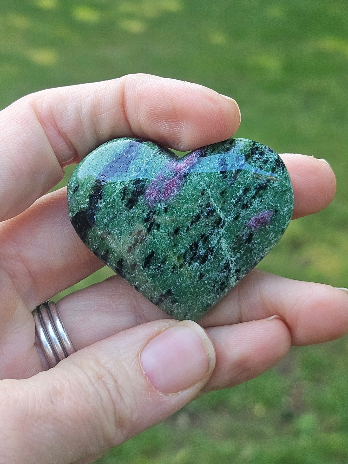 Ruby in Zoisite heart