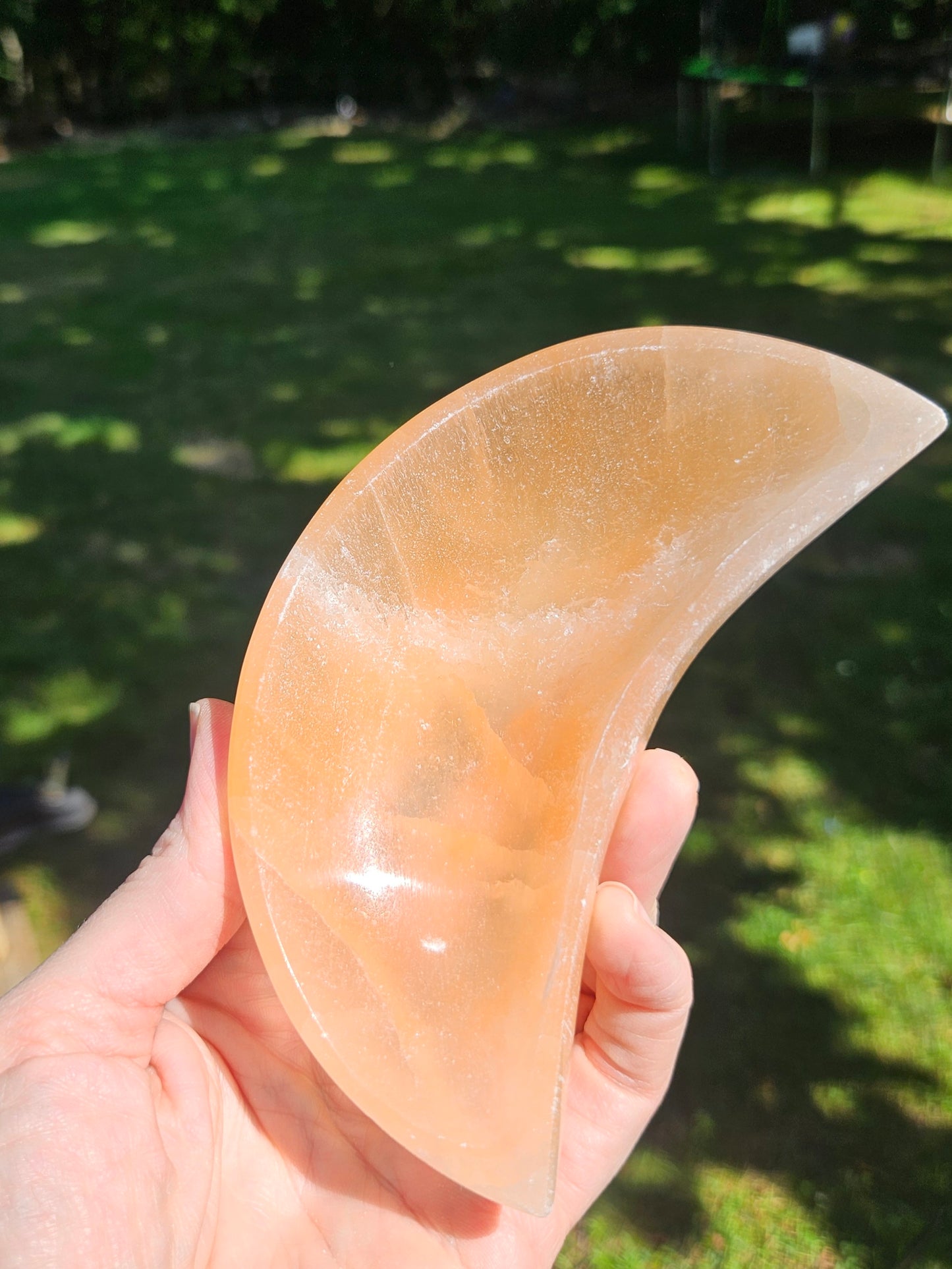 Peach Selenite Moon Bowl