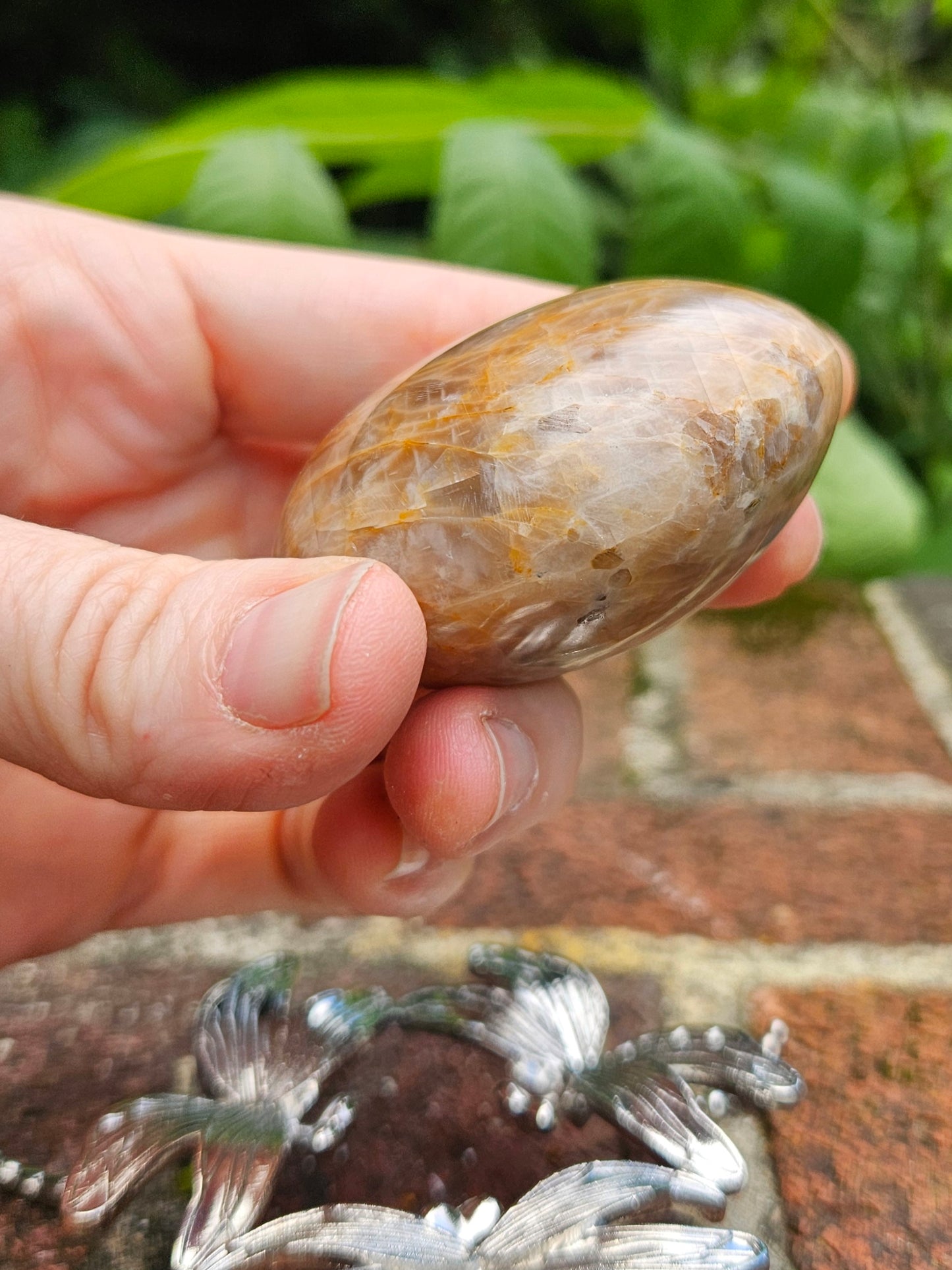 Golden Moonstone palm stone