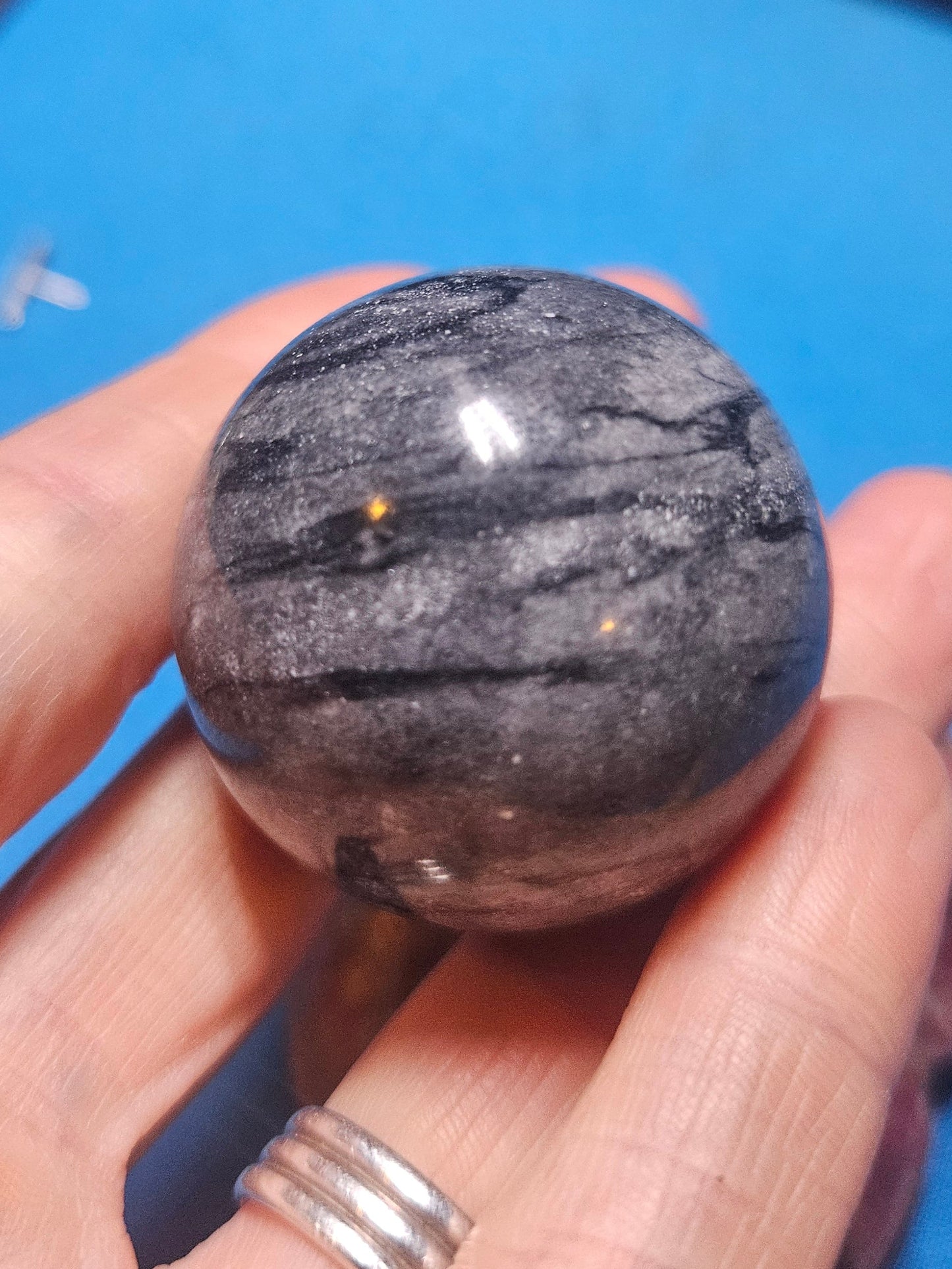 Black Picasso Jasper Sphere