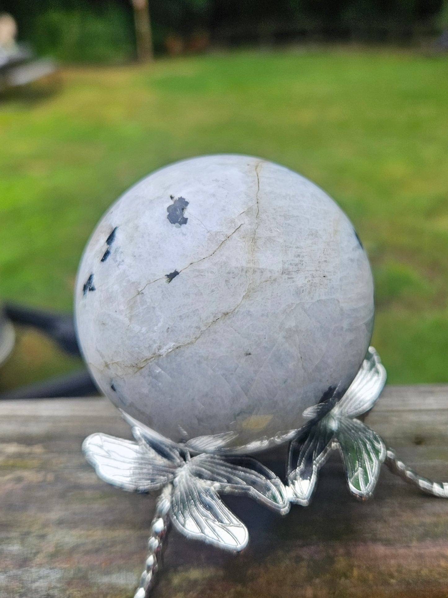 Tourmalinated Quartz Sphere
