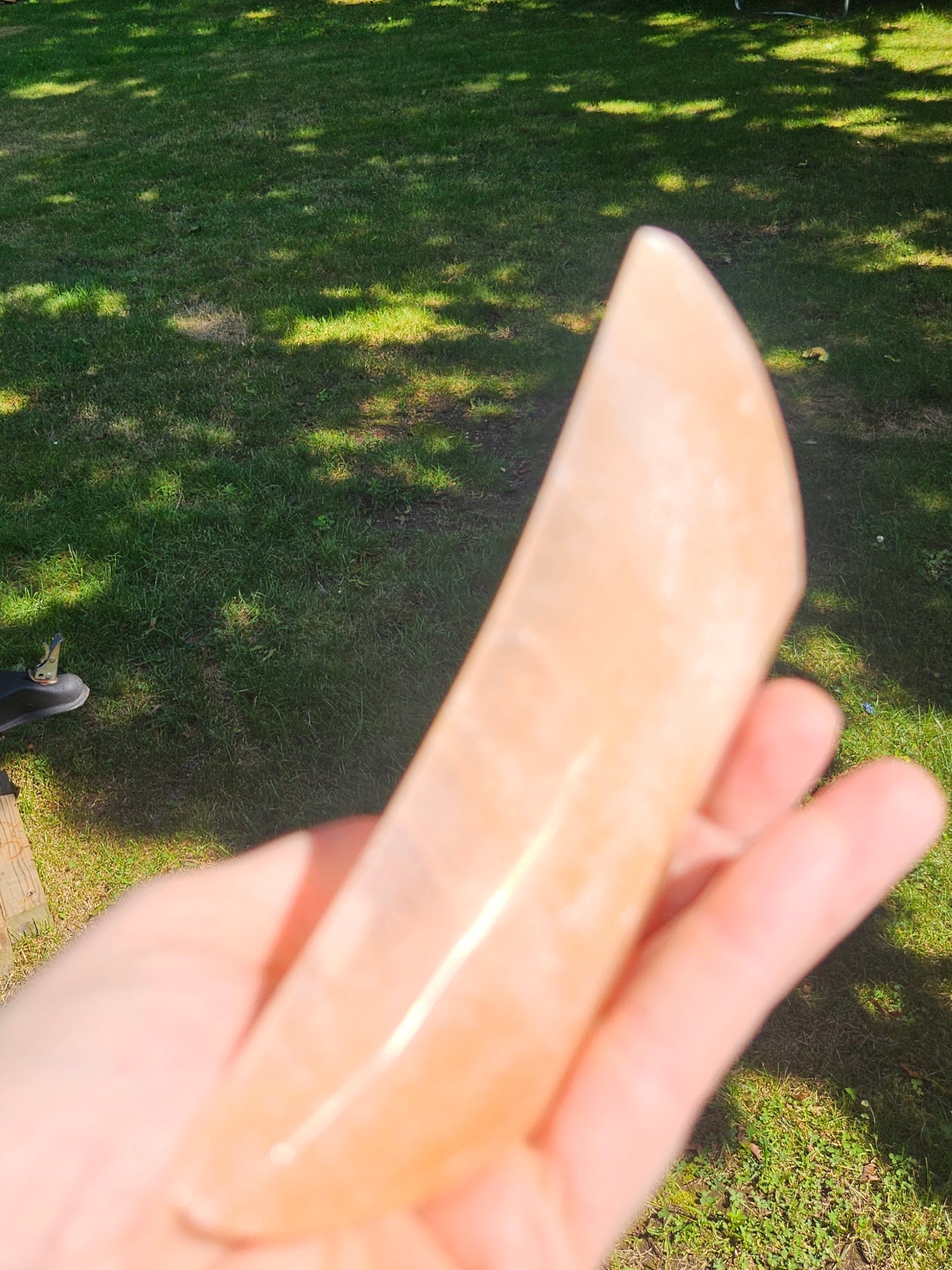 Peach Selenite Moon Bowl