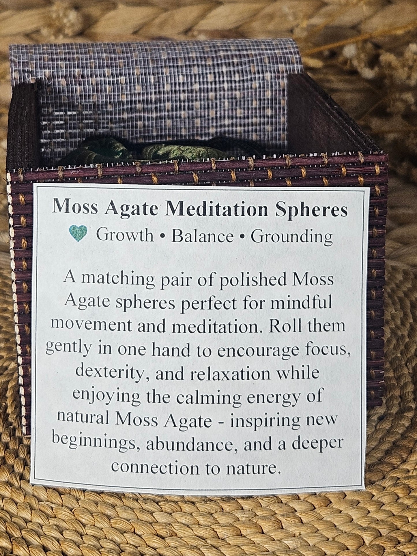 Meditation Spheres - Moss Agate